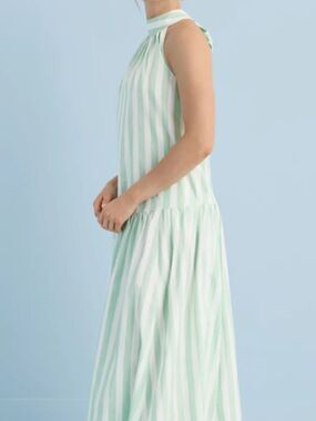 Crown & Ivy Sewing Down South Amanda Stripe Halter Maxi Dress size XS